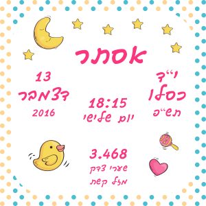 תעודת לידה לתינוק – אפרוח